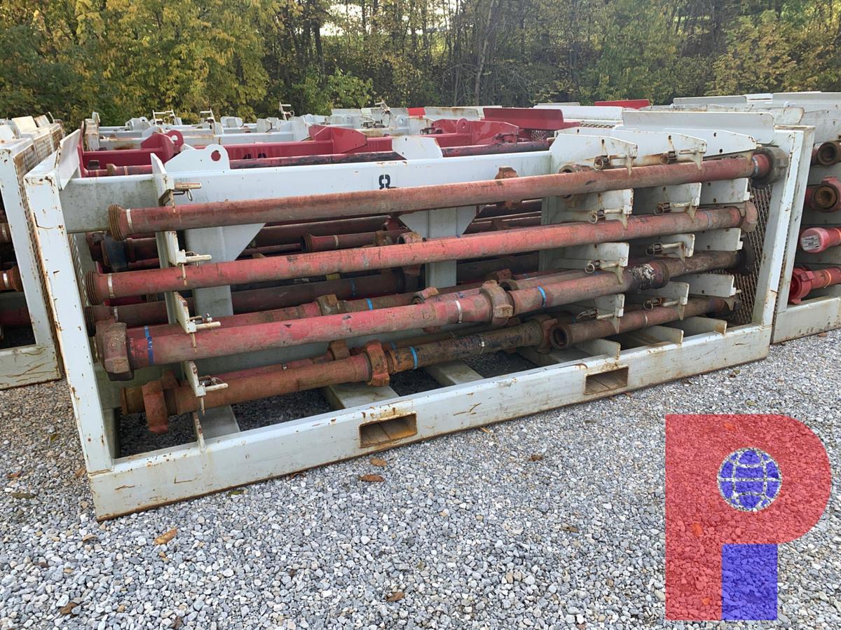 Used (23) 4’- 10’ JTS. OF 3” FIG 1502 15K WP FLOW IRON ON TRANSPORT RACK