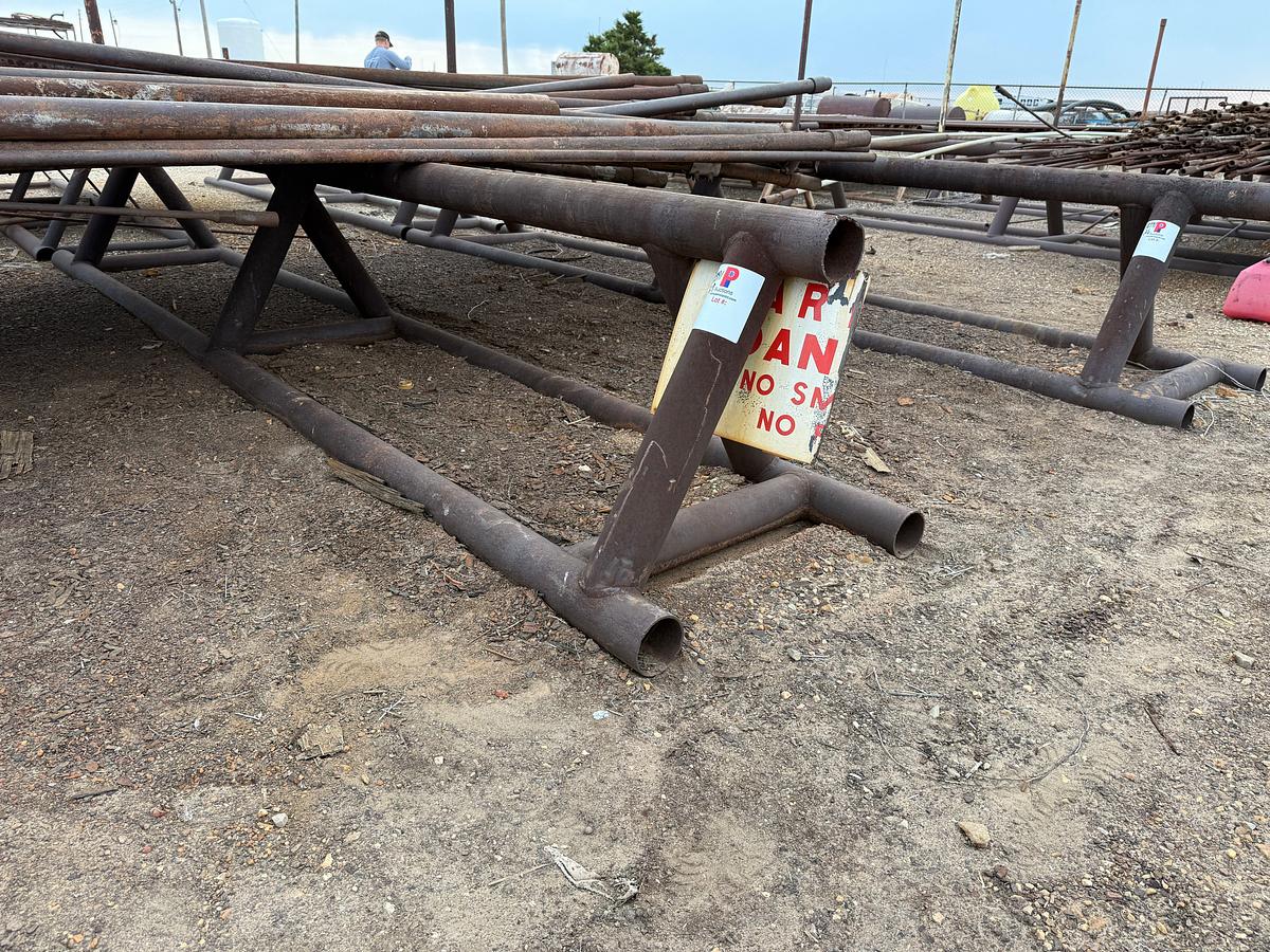 Used (2 x $) 16’ x 32” TRIANGULAR PIPE RACKS W/ PIPE STAYS