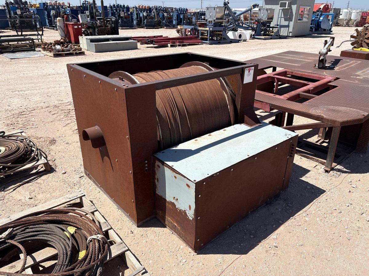 Used 11’ x 8.5’ flatbed wireline truck bed & wireline winch w/ 30”W drum