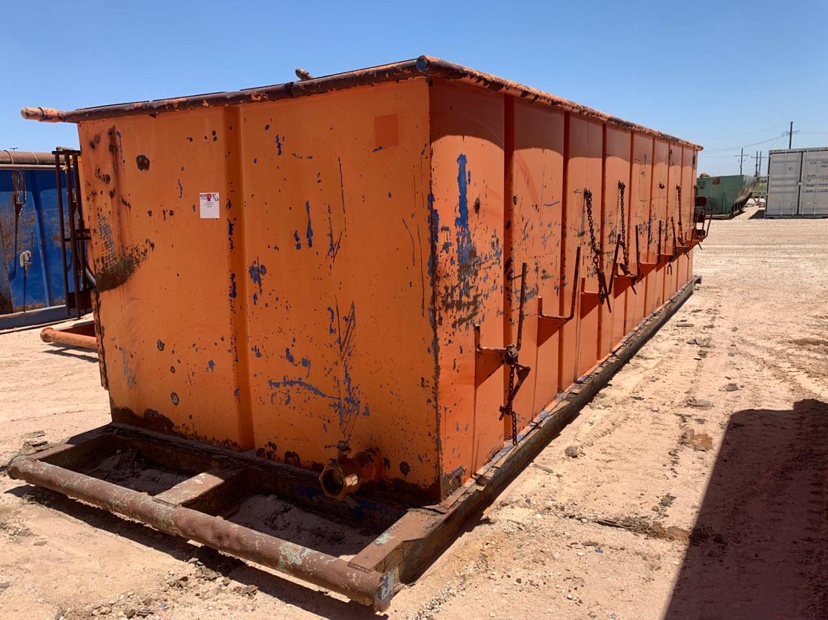 Used 21’ L x 9’ W x 8’ T 115 Bbl Open Top Skidded Tank