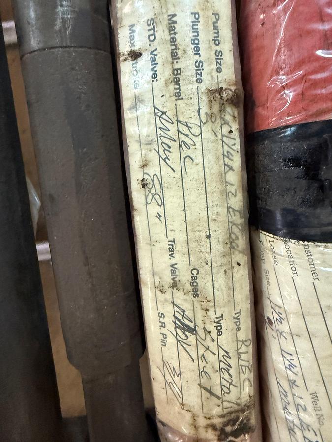 Used 2” x 1-1/4” x 12’, ROD, 3’MTL PLGR, CS TRIM DOWNHOLE PUMP