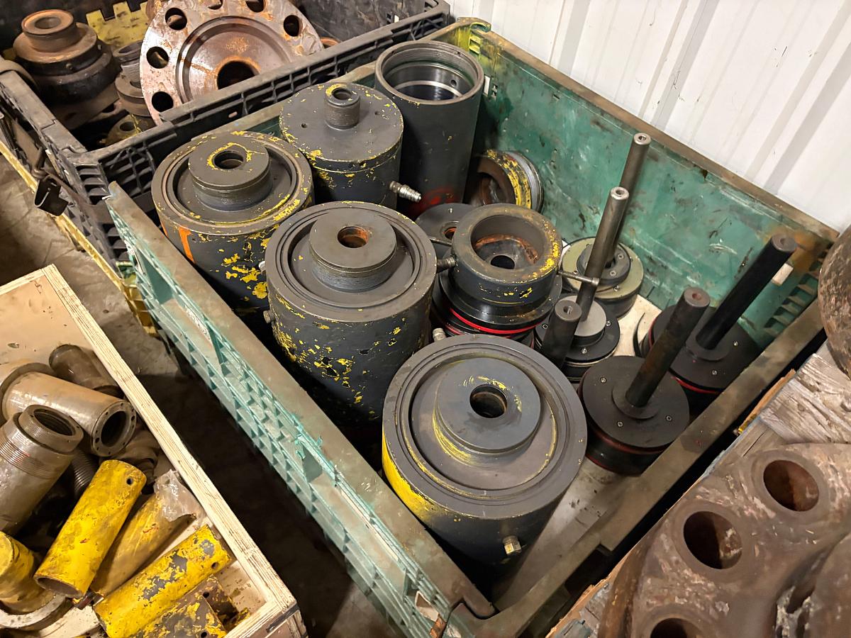 Used (6 pallets) of assorted frac valve parts, stem assemblies, bonnet flanges, & esp hangers