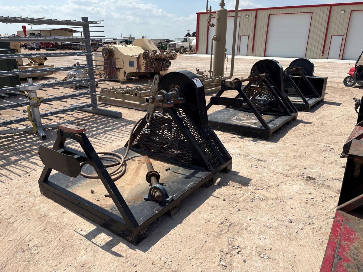 Used (3) 6’ x 5’ pneumatic powered wireline spooling skids