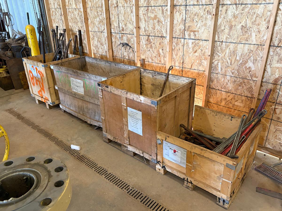 Used (4 crates) w/ hammers, hammer wrenches, pipe wrenches, and other misc. hand tools