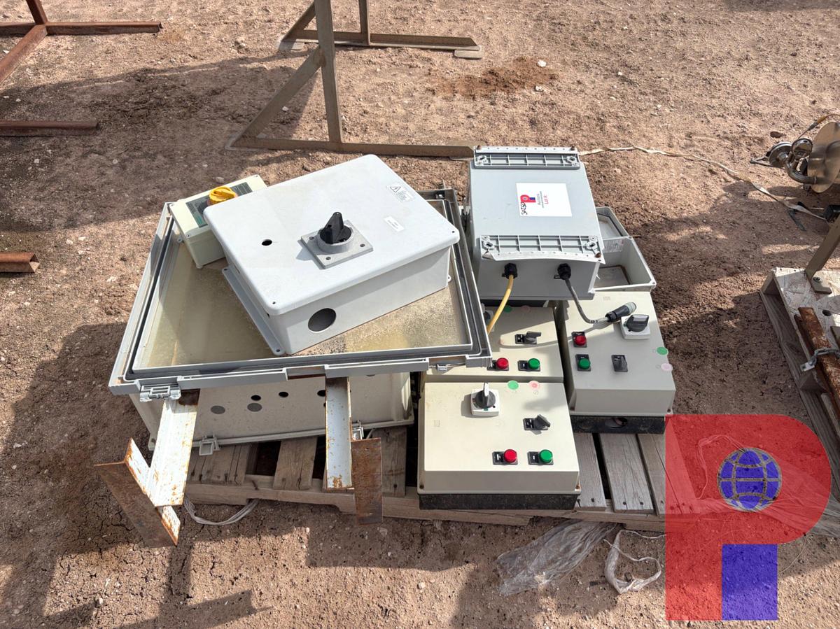 Used (2) PALLETS W/ (14) ASSORTED BREAKER BOXES/ CONTROL PANELS