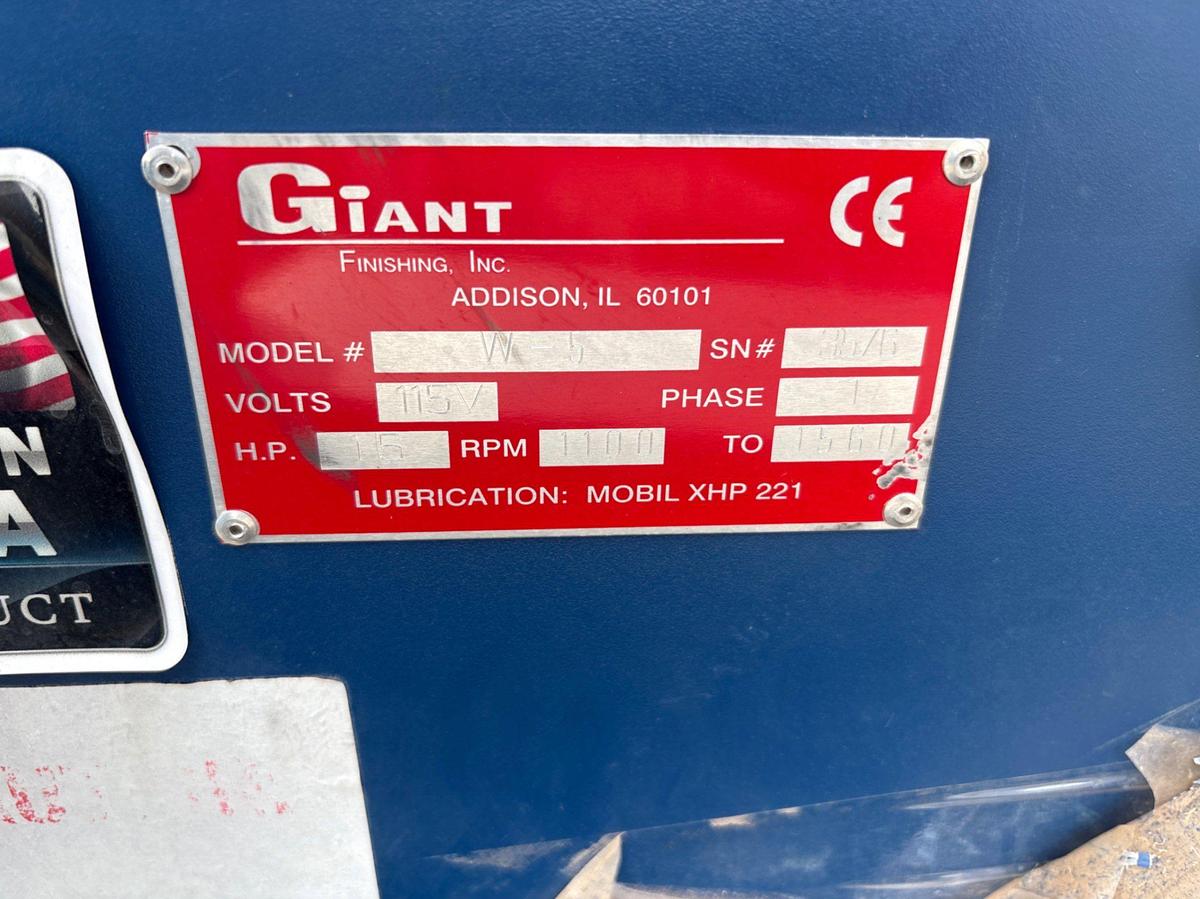 Used Giant W-5 vibratory finishing machine