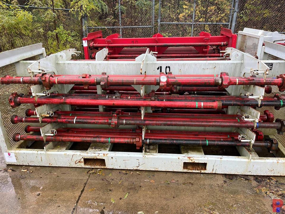 Used (62) JTS. OF TESTED 2” 1502 15K WP FLOW IRON W/ TRANSPORT RACK
