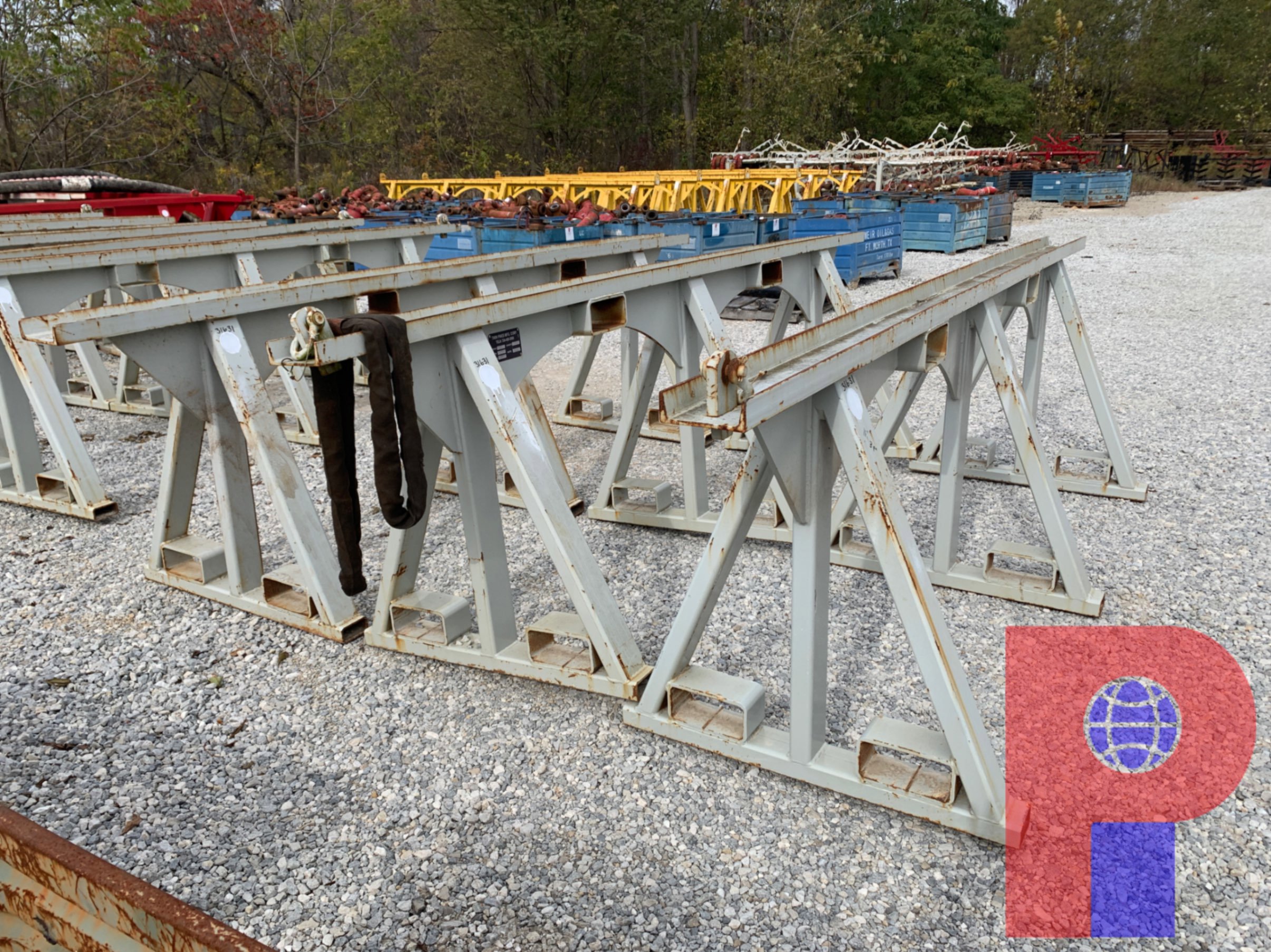 Used (3X$) 11’ X 39” TRIANGLE PIPE RACKS