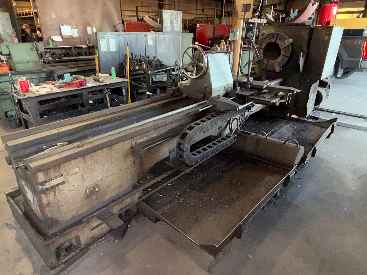 Used KURAKI LC 12-30 156”x24” TABLE HORIZONTAL MACHINE LATHE