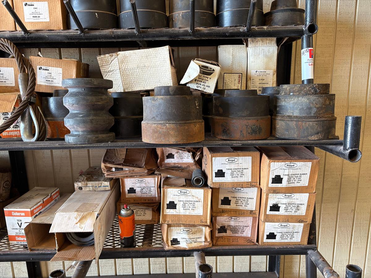 Used Lot of 100+ regal, GUIBERSON, petro, & oil states tubing stripper rubbers, swab cups, & rubber goods