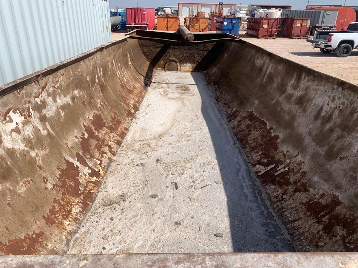 Used 40’L x 11’ W x 7’ T 350bbl Round Bottom Open Top Skidded Tank