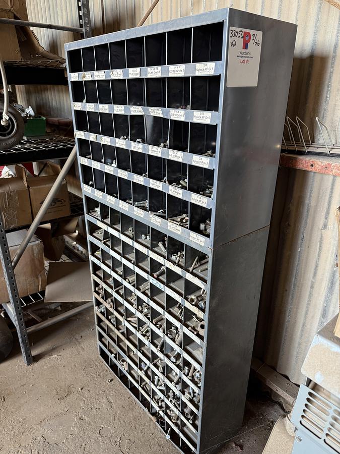 Used (1) 42-BIN & (1) 112-BIN BOLT BINS W/ CONTENTS