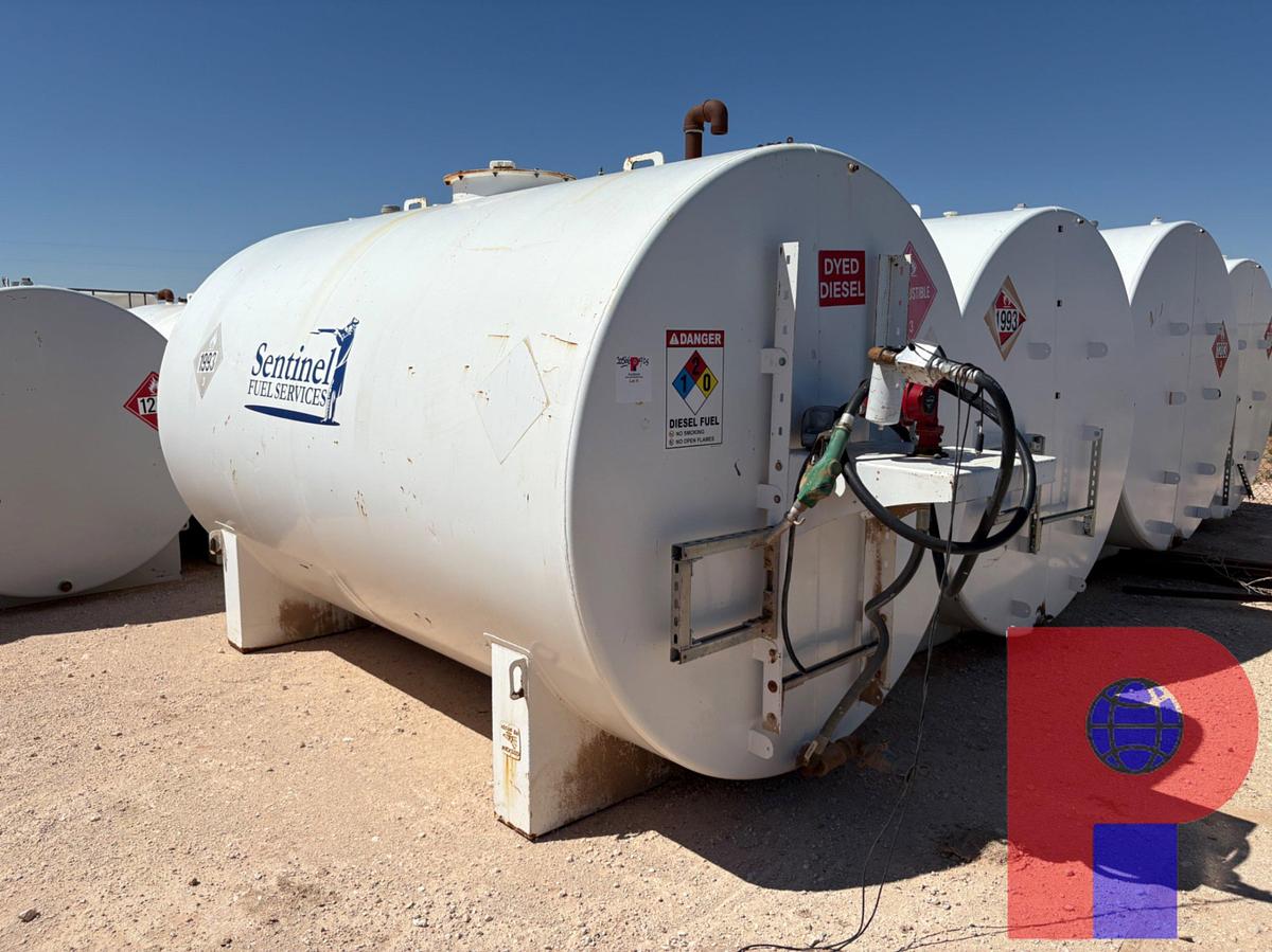 Used 12’ X 7’ 3,000 GALLON FUEL TANK W/ TRANSFER PUMP & HOSE