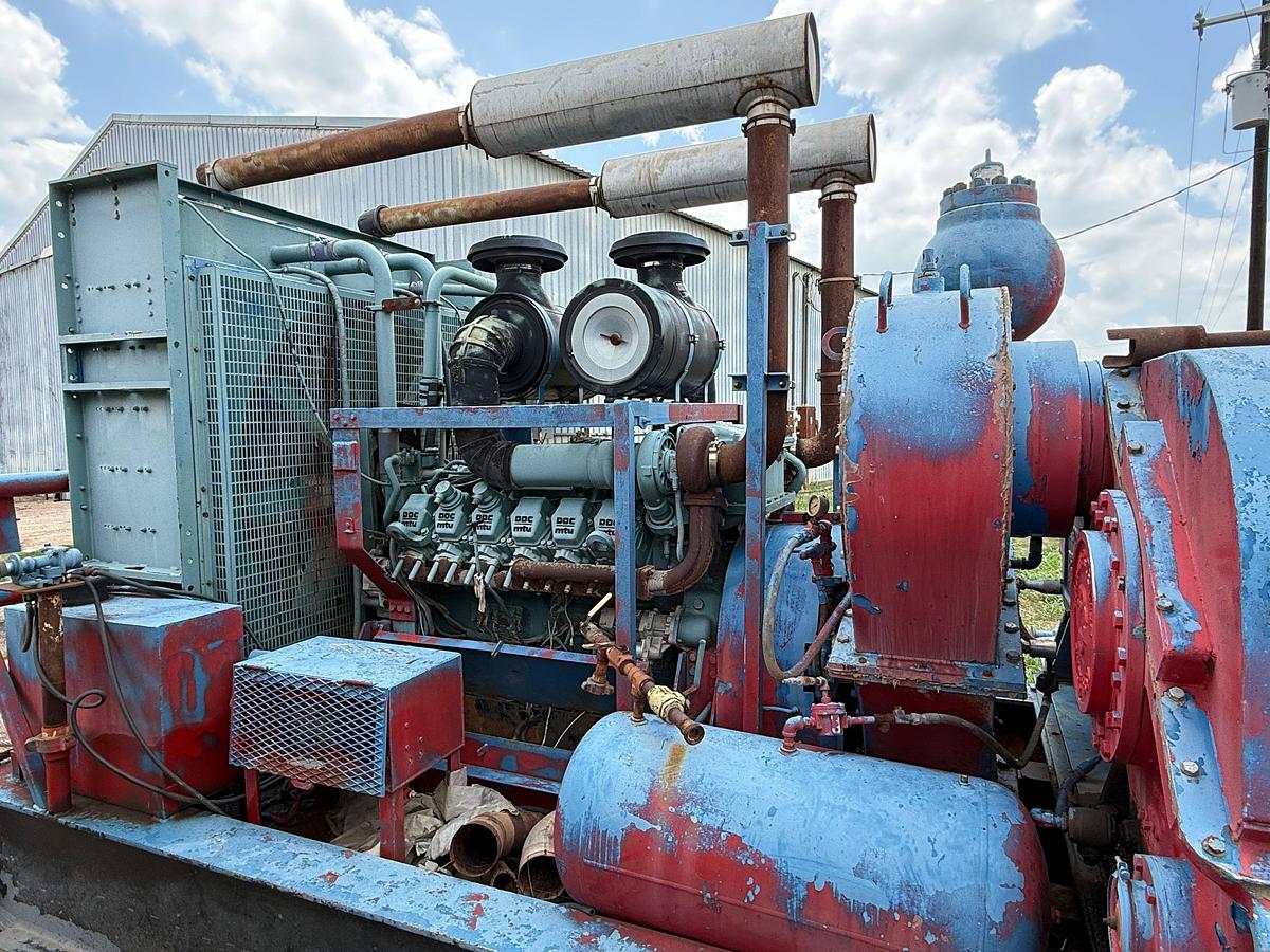 Used GARDNER DENVER PZ7 TRIPLEX MUD PUMP P/B MTU 12V2000TTA, SKIDDED