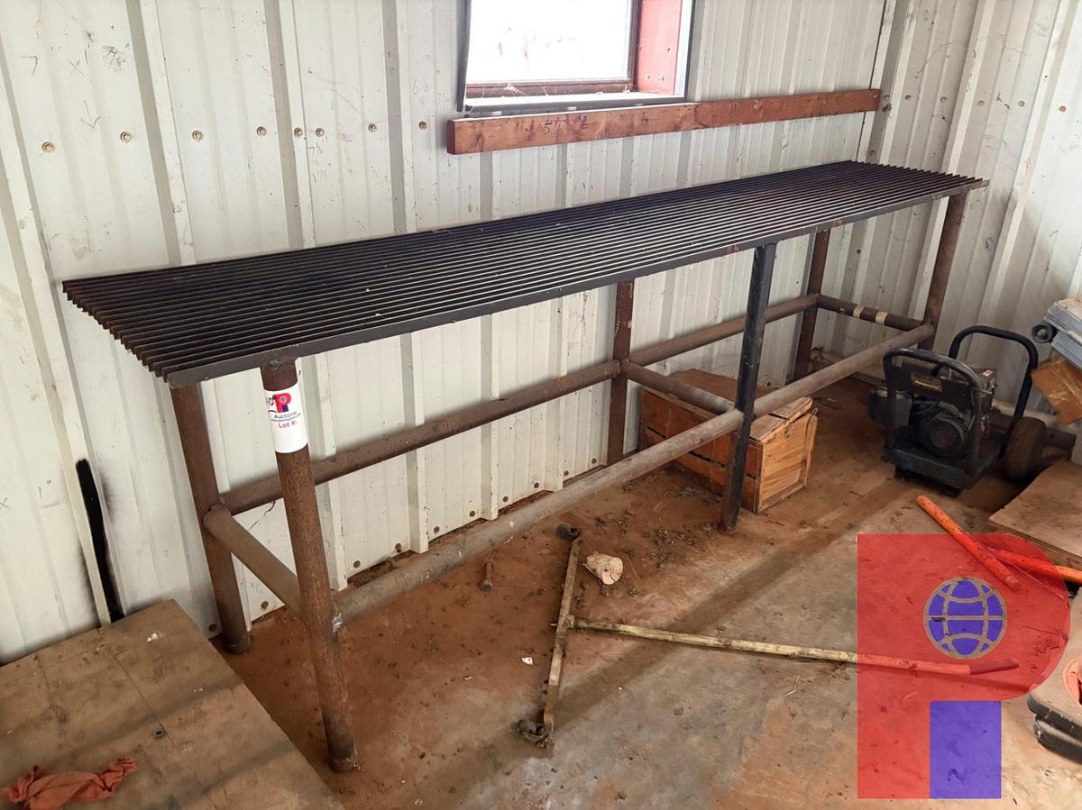 Used 10’ X 2’ X 3.5’ METAL SHOP TABLE