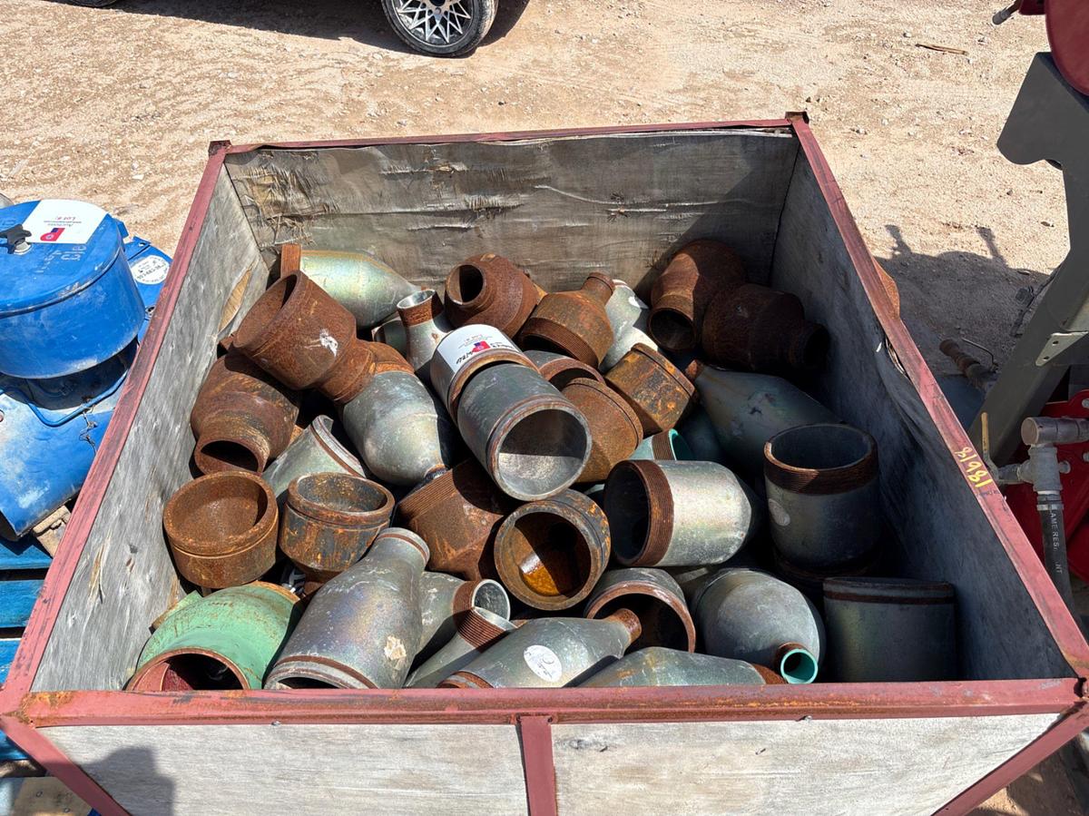 Used Crate of miscellaneous swages, victaulic adapters, & stripper head parts