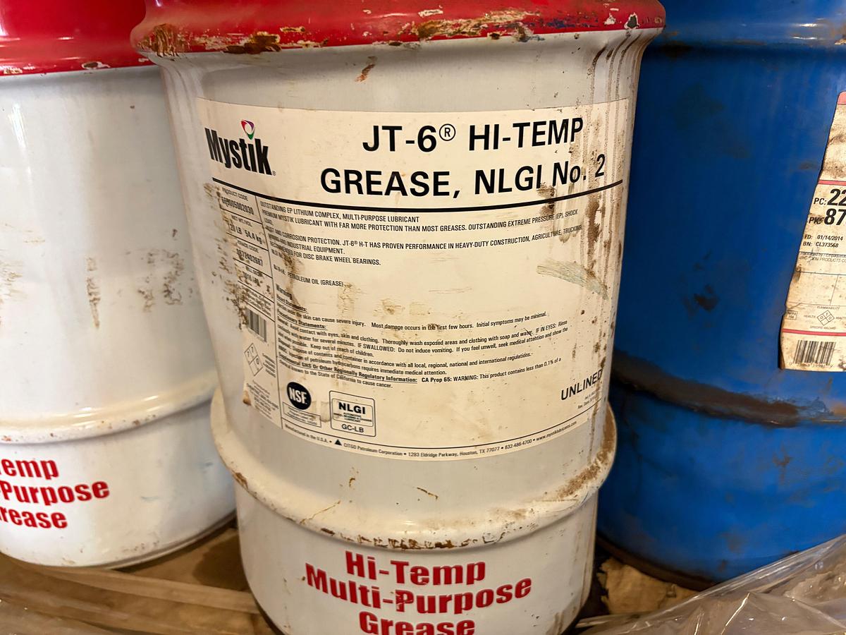 Used (4 pallets) w/ 22 16-gallon drums of grease