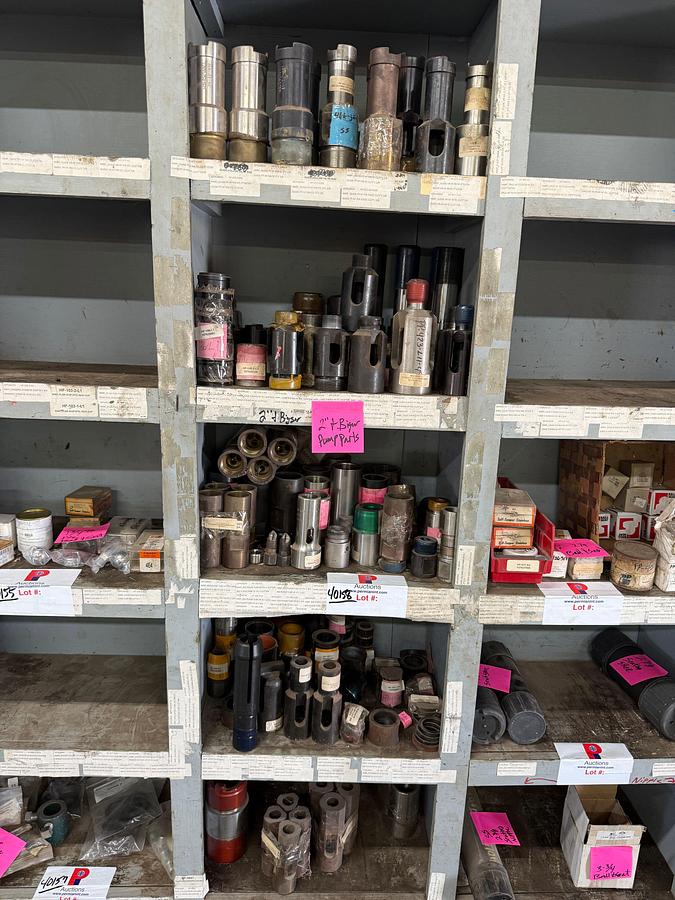 Used 5-BINS (100+) STAINLESS CAGES, BRASS CAGES, PULL ROD CONN, MECH & MANUAL HILD DOWNS, F/ 2”& BIGGER PUMP PARTS