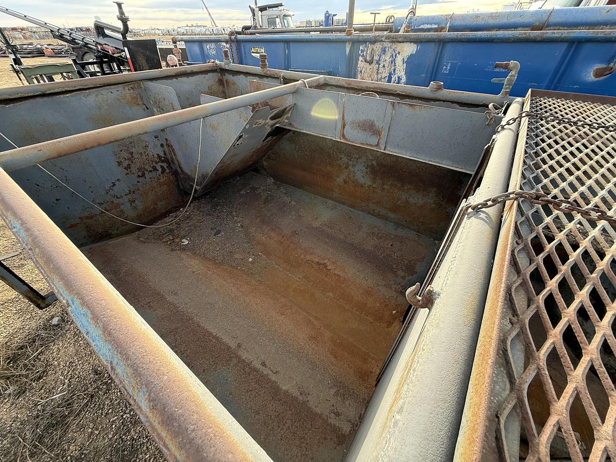 Used 18’L X 7’W X 5’H 2-COMP. REVERSE PIT W/ CATWALK, HOSE RACK, & TROUGH