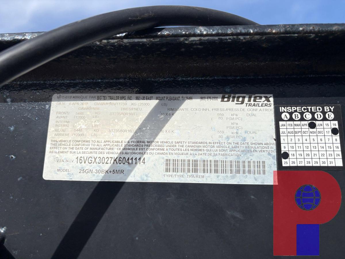 Used 2019 BIG TEX 35’ X 102” T/A GOOSENECK TRAILER