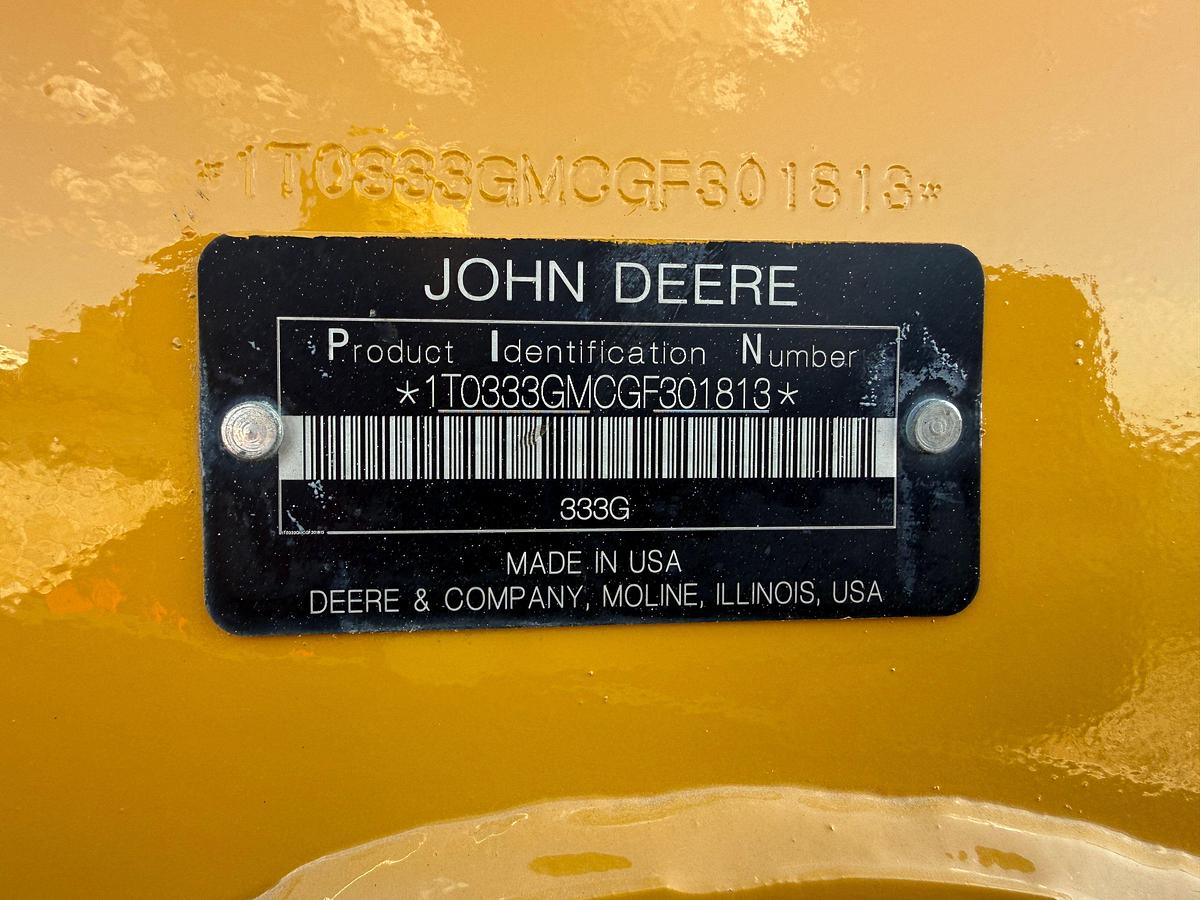 Used 2016 JOHN DEERE 333G SKID STEER LOADER