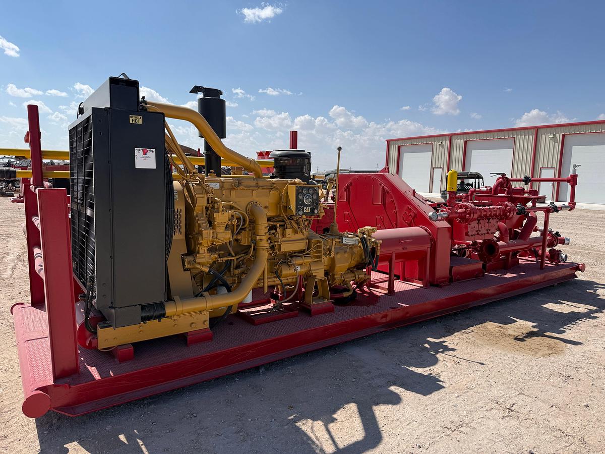 Used Tulsa triplex TT-560 triplex pump unit, skidded