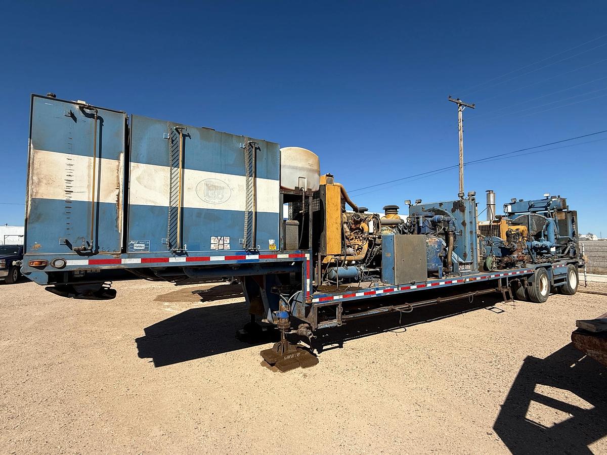 Used 1350CFM AIR FOAM UNIT P/B (3) CATERPILLAR ENGINES MTD ON 2006 PRECISION PUMP & COMPRESSOR T/A DROP DECK TRAILER