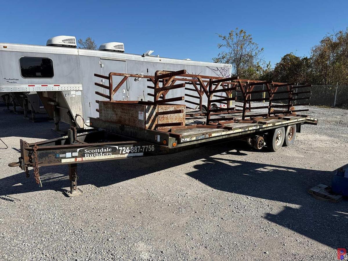 Used 2000 TOP BRAND INC 24’ FLATBED 3-AXLE PINTLE HITCH TRAILER