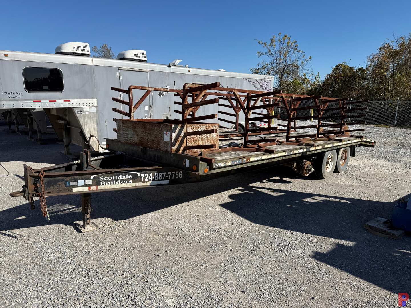 Used 2000 TOP BRAND INC 24’ FLATBED 3-AXLE PINTLE HITCH TRAILER