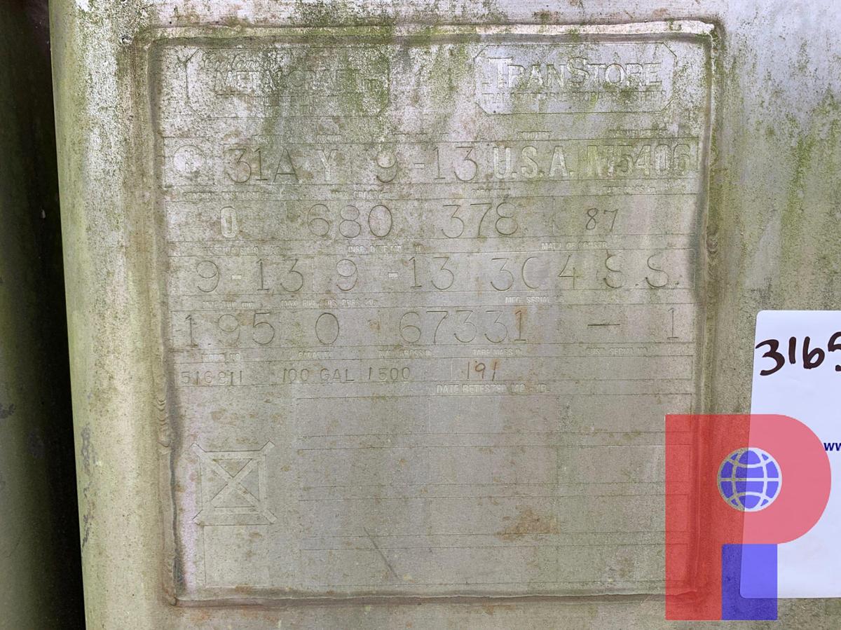 Used (12) 100 GALLON STAINLESS STEEL CONTAINERS