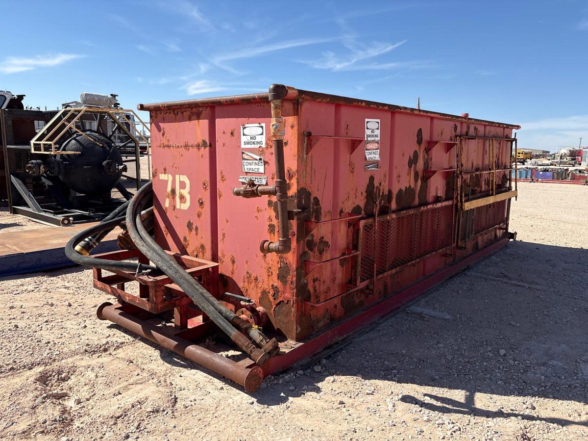 Used 18’ X 6’ X 6’ 2-COMPARTMENT OPEN TOP TANK