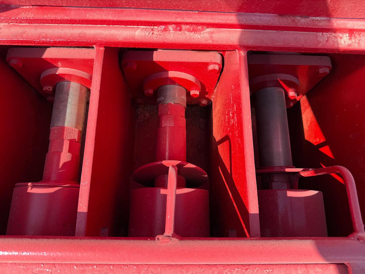 Used Tulsa triplex TT-560 triplex pump unit, skidded