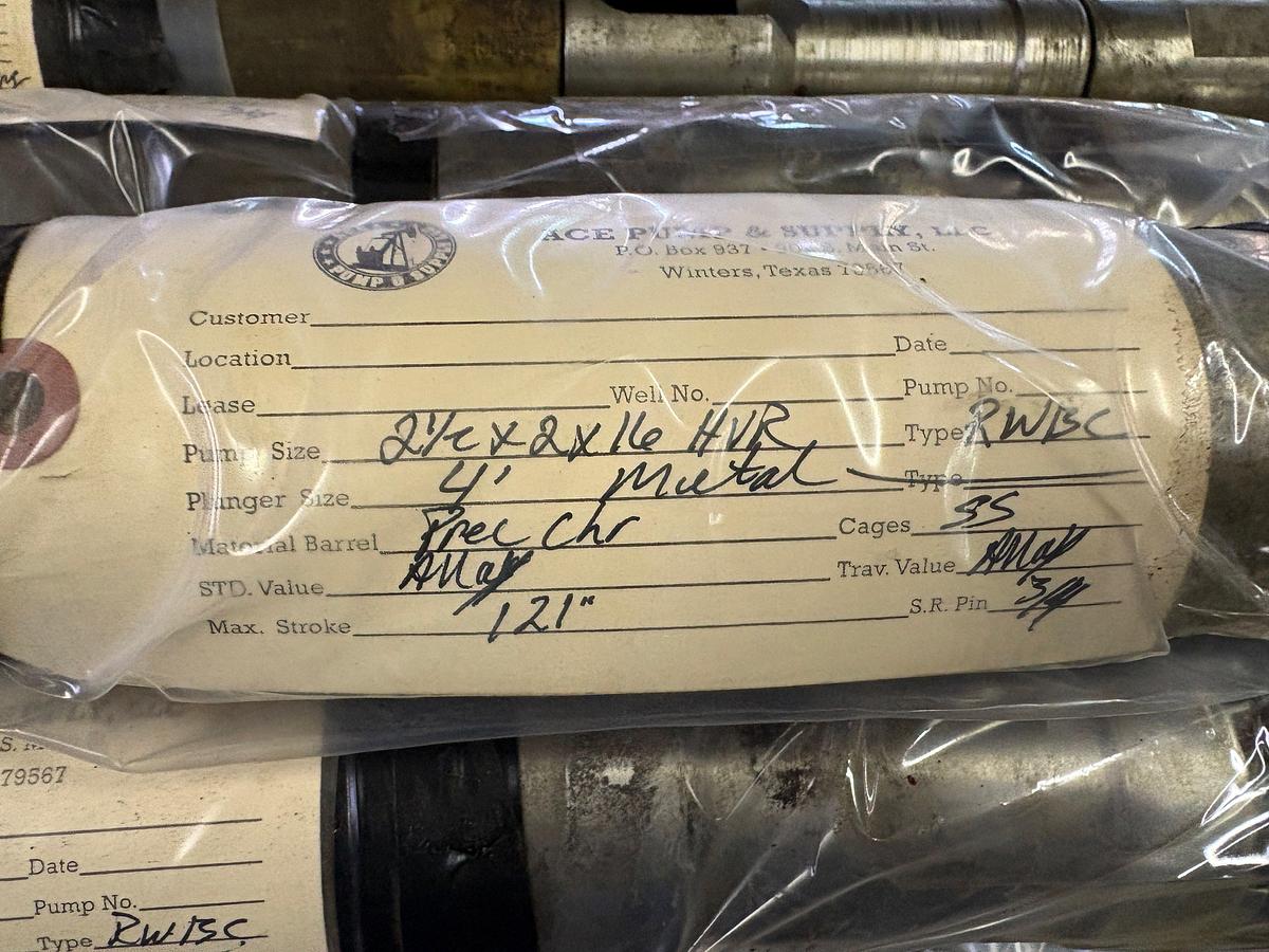 Used 2-1/2” x 2” x 16’, 4’ MTL PLGR, HVR, NIC BBL, SS TRIM, DOWNHOLE PUMP