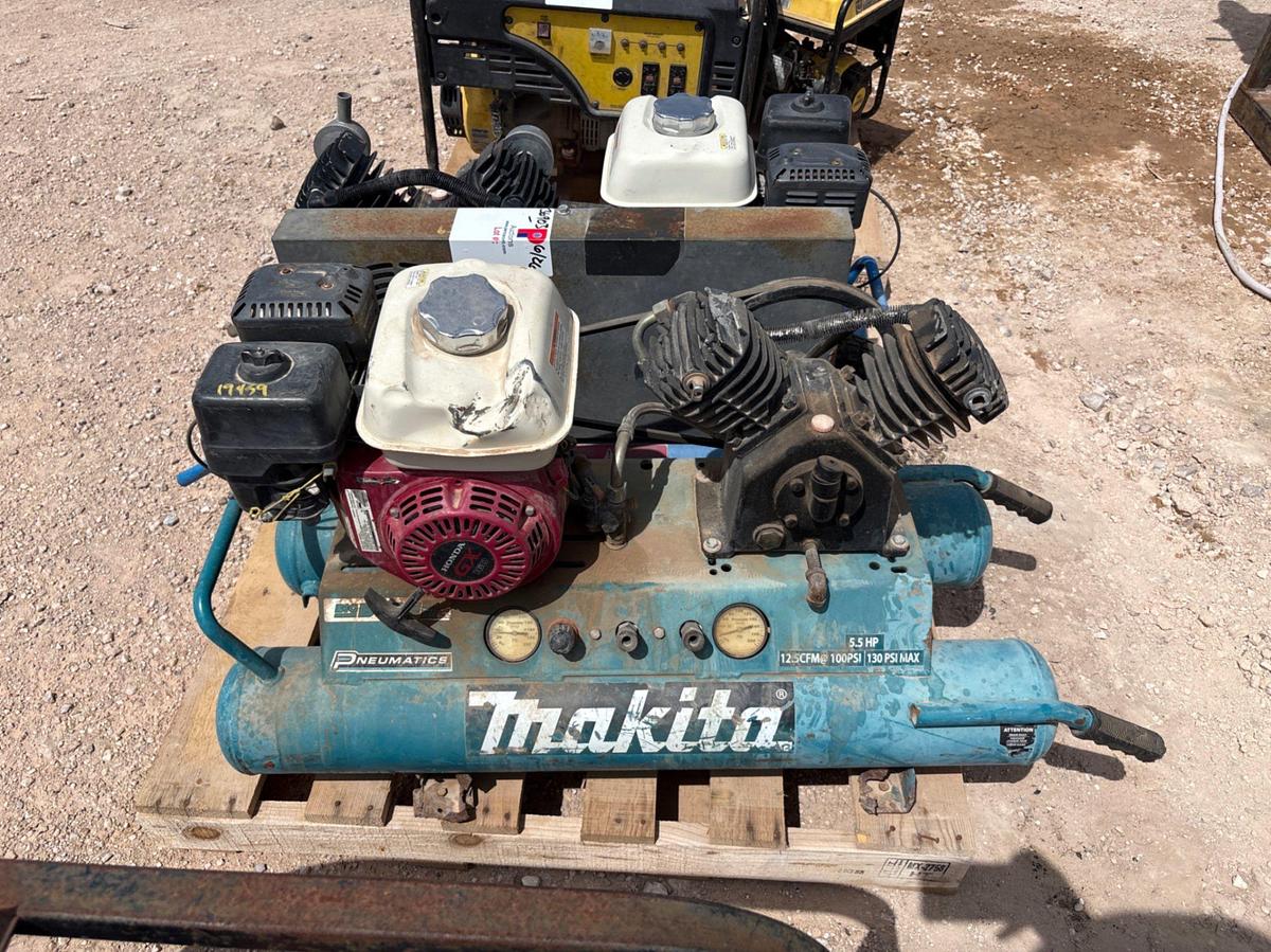 Used Eagle 12.5cfm & makita 12.5 cfm gas powered air compressors