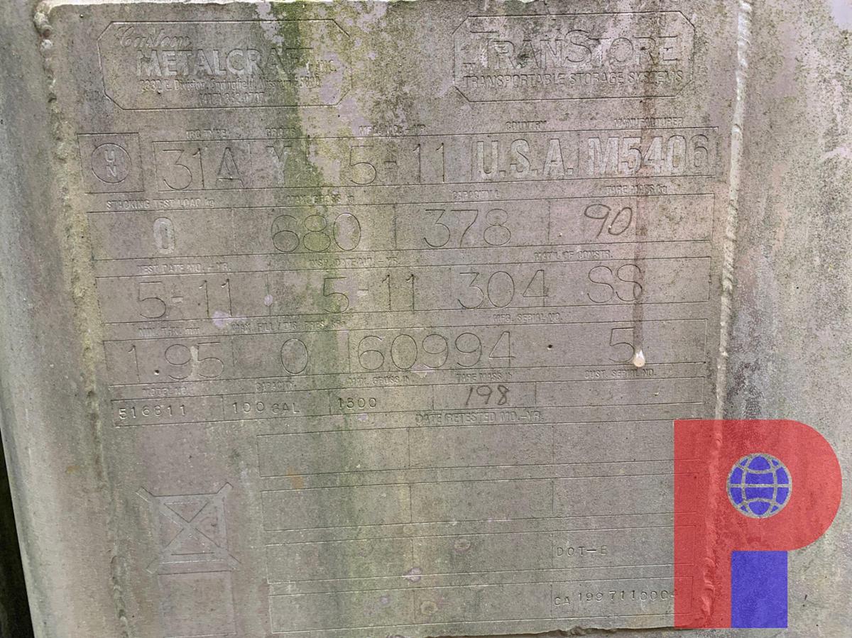 Used (13) METALCRAFT 100 GALLON STAINLESS STEEL CONTAINERS