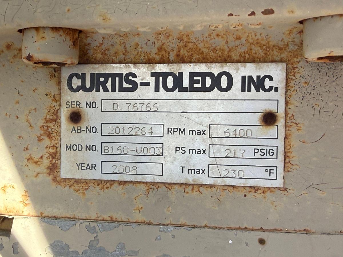 Used CURTIS-TOLEDO MODEL RS30F, 125-CFM / 125-PSI ROTARY SCREW INDUSTRIAL AIR COMPRESSOR P/B 30-HP ELECTRIC MOTOR MTD ON SKID