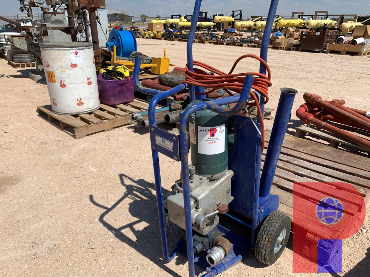 Used LIQUID DYNAMICS POWER MASTER PORTABLE MINI PUMP, AND 5 ‘ FORK EXTENSIONS