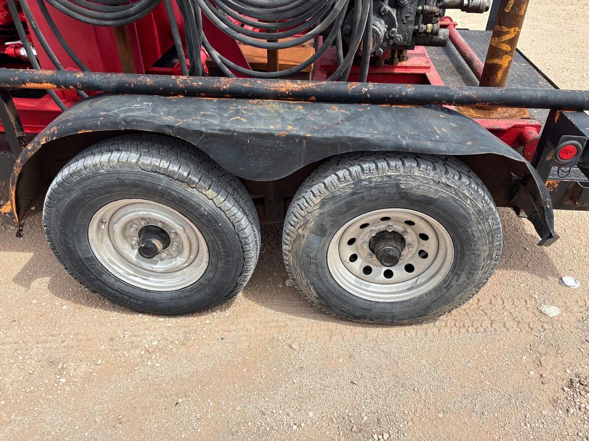 Used 3-station closing unit mtd on 12’ x 7’ t/a gooseneck trailer