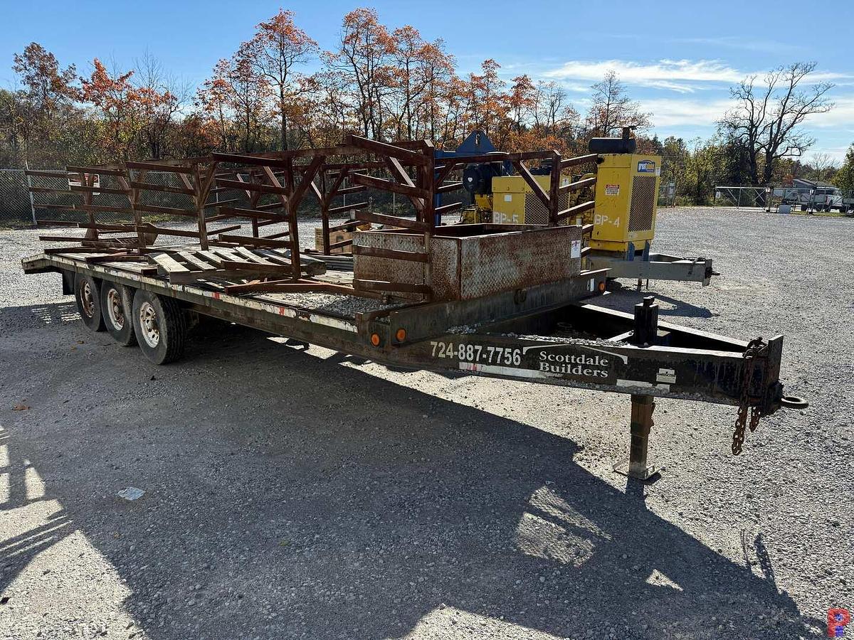 Used 2000 TOP BRAND INC 24’ FLATBED 3-AXLE PINTLE HITCH TRAILER
