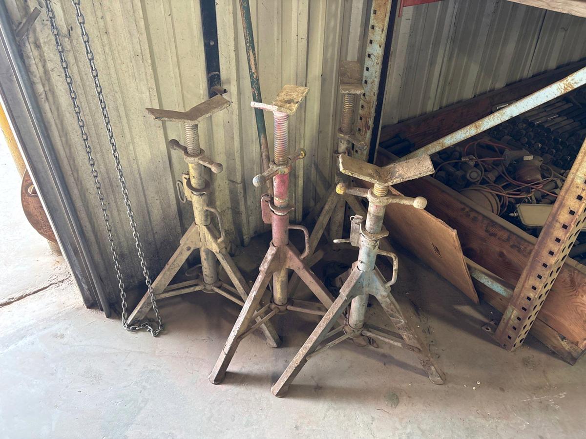 Used (4) adjustable height tool stands
