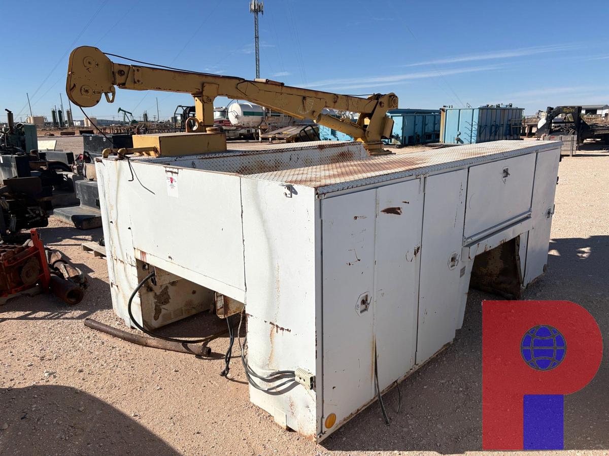 Used 136” X 95” MECHANICS TRUCK BED W/ CRANE