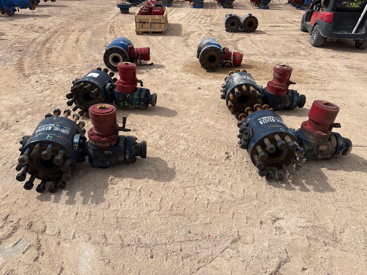Used (4x$) (4) 5” x 2-1/2” fluid crosses w/ hydraulic ball valves