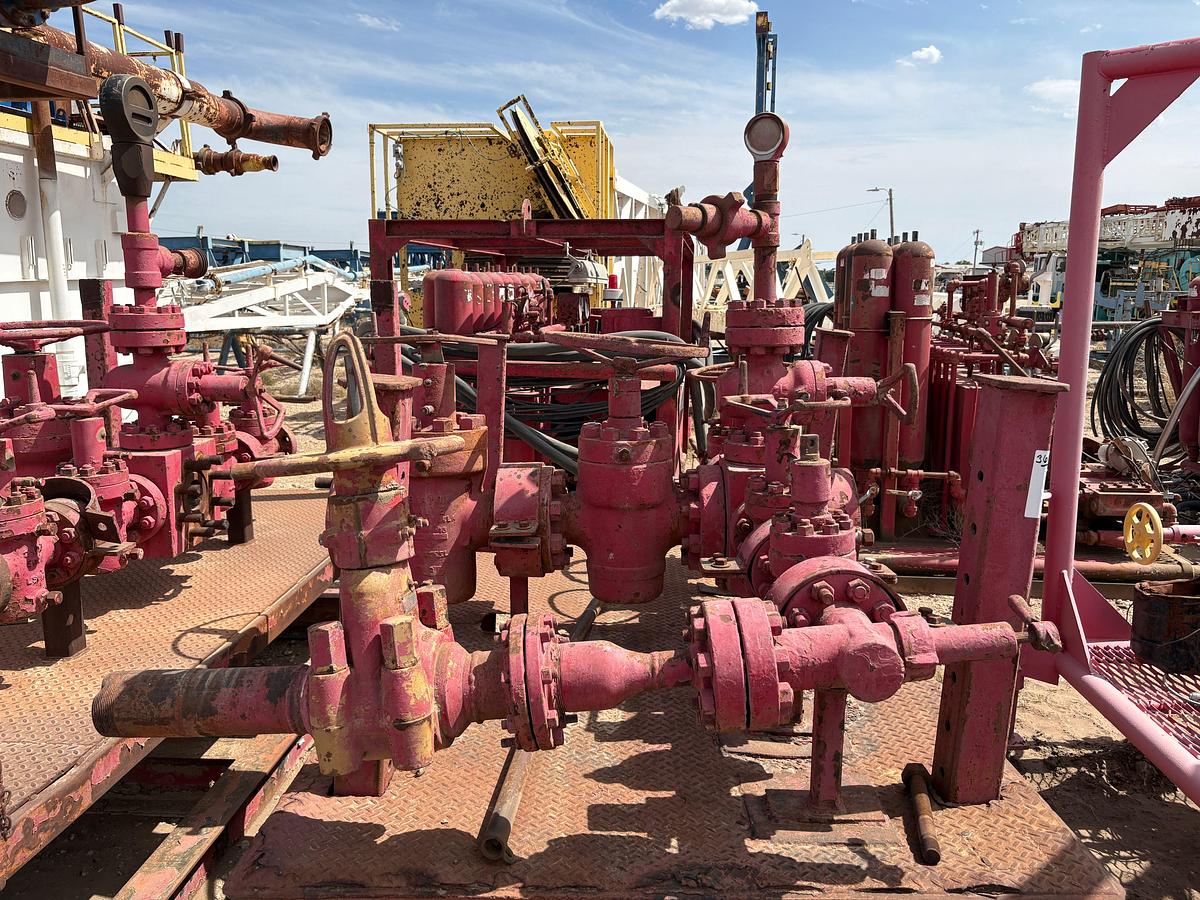 Used 5K choke manifold w/ transport skid