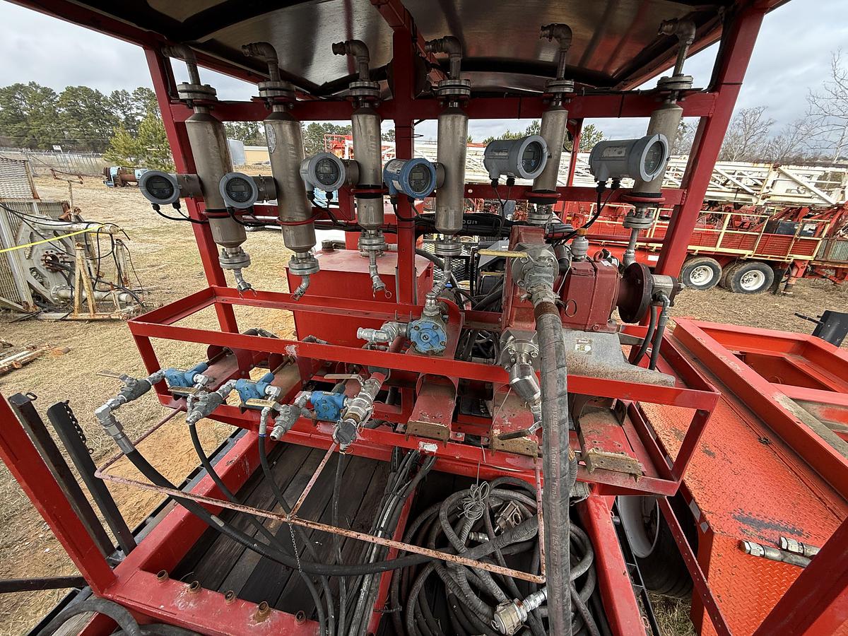 Used 35’ X 102” 30 BBL CHEMICAL MIXING UNIT MTD ON 2018 BIG TEX 12 TON DUAL T/A GOOSENECK TRAILER