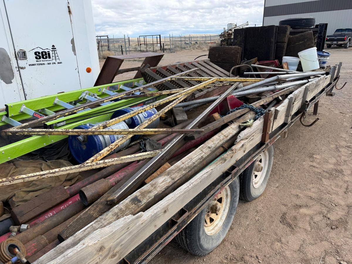 Used 2008 Big Tex 20’ Flatbed Trl. W/ well service rig parts