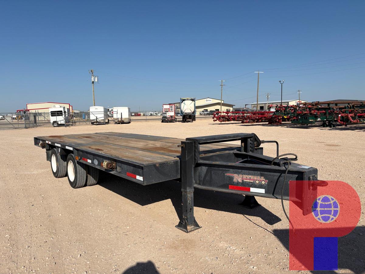 Used 2015 NUTTALL 21' X 102" T/A 25 TON PINTLE HITCH FLATBED TRAILER