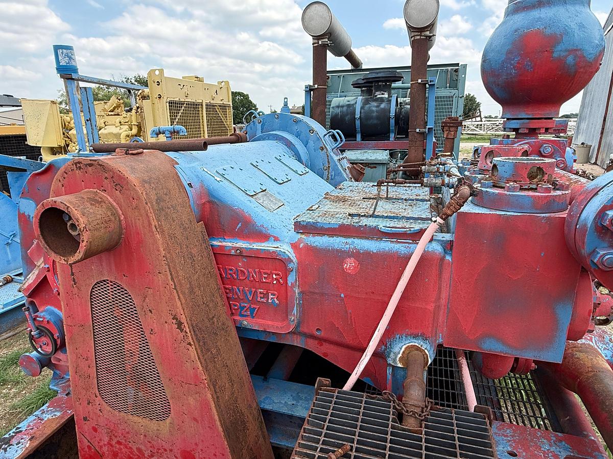 Used GARDNER DENVER PZ7 TRIPLEX MUD PUMP P/B MTU 12V2000TTA, SKIDDED