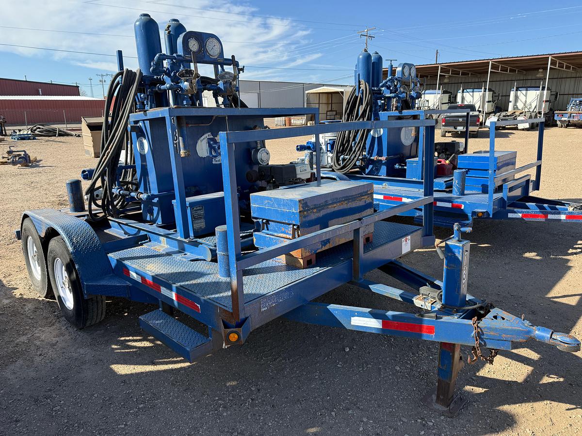 Used 7-1/16 5M 2-7/8 DBL HYD BOP 2-STATION MTD ON 2008 BT T/A BP ACCUMULATOR CLOSING UNIT TRAILER