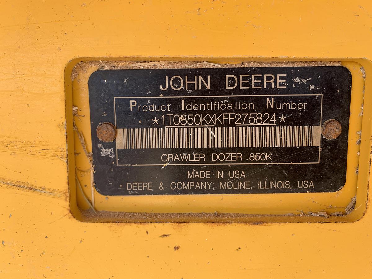Used 2015 JOHN DEERE 850K XLT CRAWLER DOZER