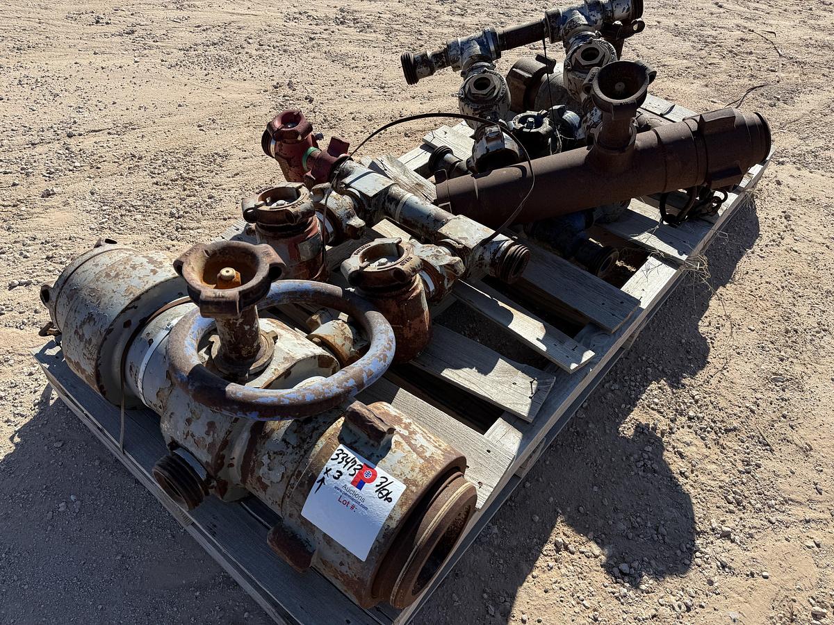 Used (3) MULTI-SIZE SINGLE PLUG CEMENT HEADS